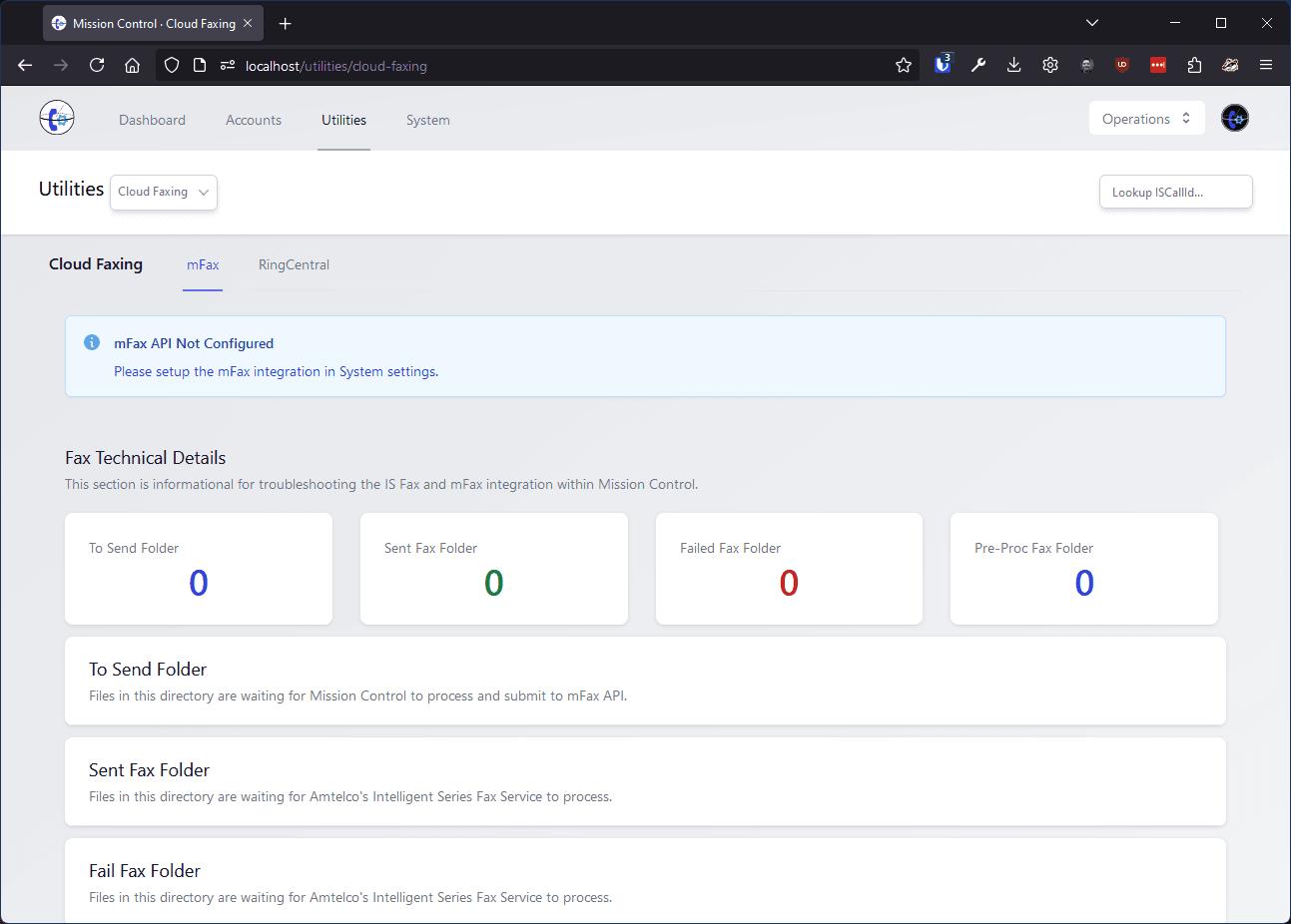 Cloud faxing interface